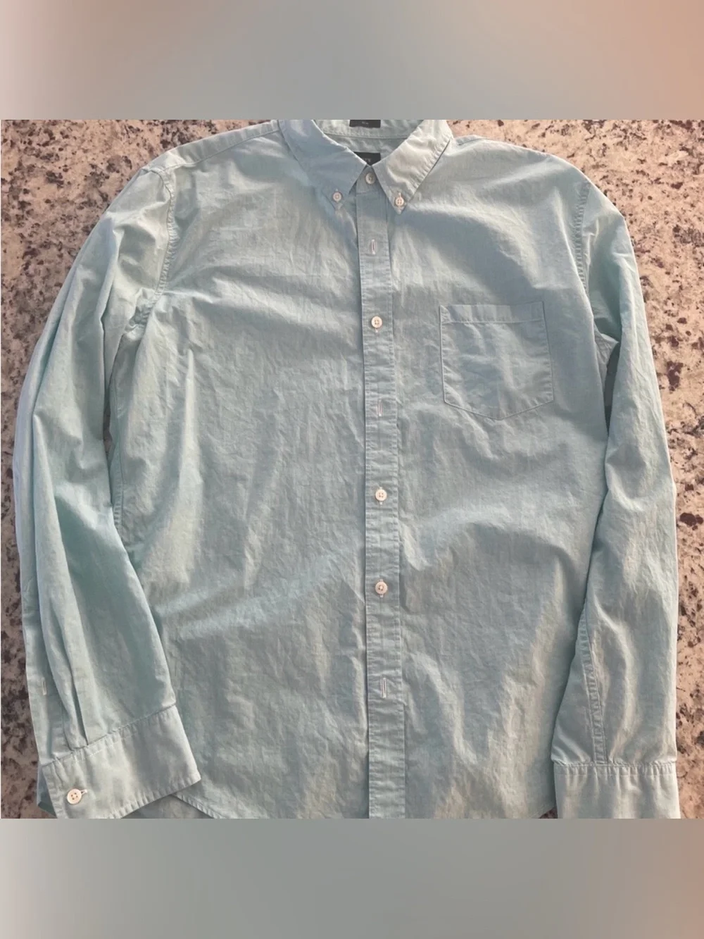 J. Crew Light Aqua Button-Down Oxford Shirt Slim Fit